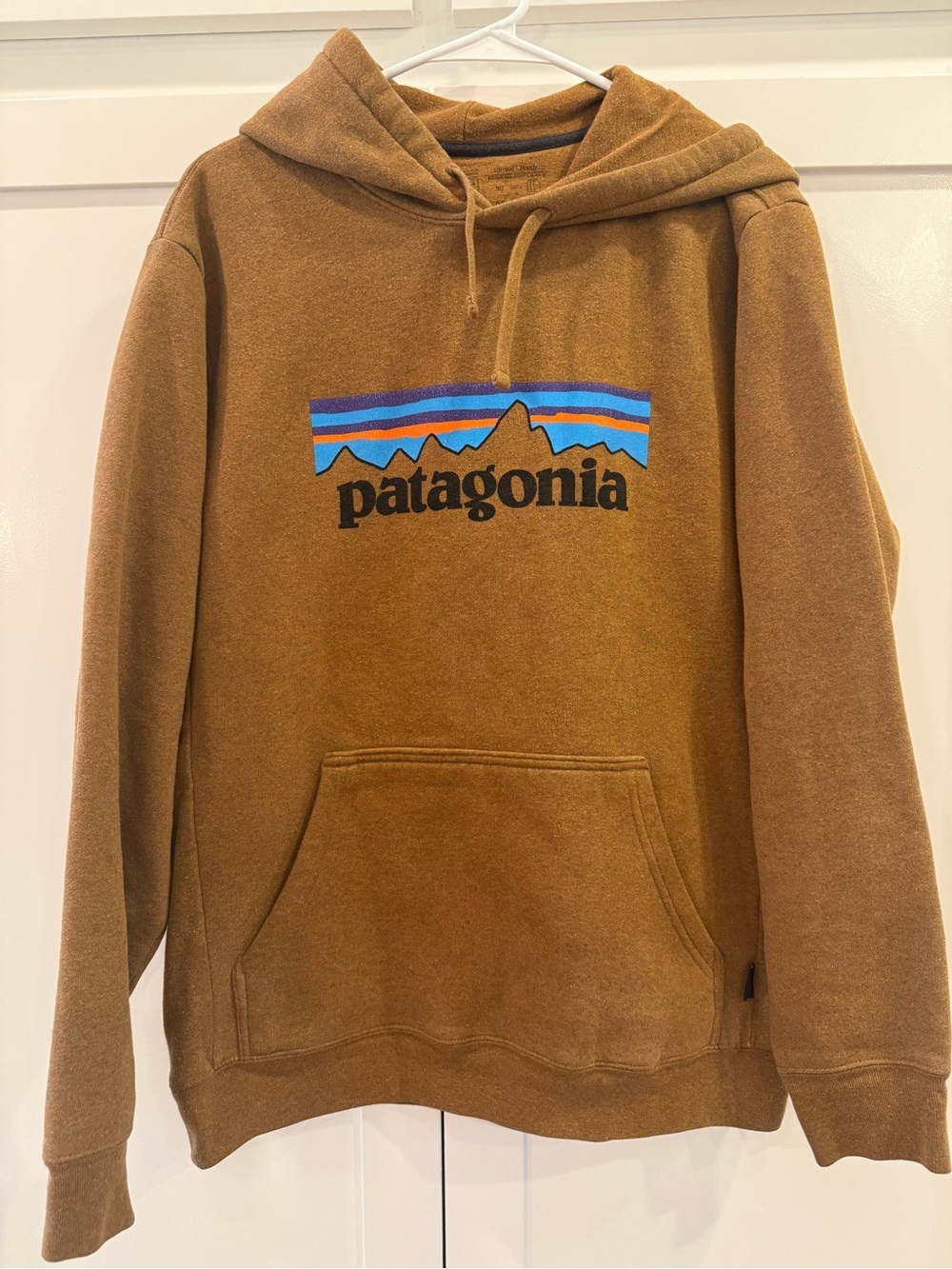 Patagonia P-6 Logo Uprisal Hoody Brown Unisex Hoodie Size M Sustainably Made